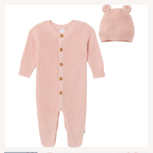 2-Piece Baby Girls Light Pink Romper & Hat Set – Gerber Childrenswear