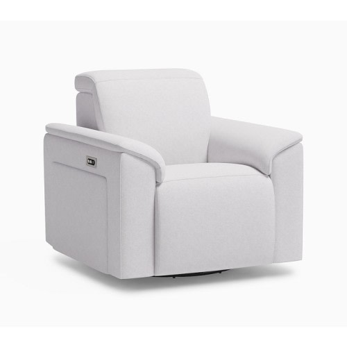 Ultimate Cozy Storage Power Recliner Brushed Crossweave Light Gray