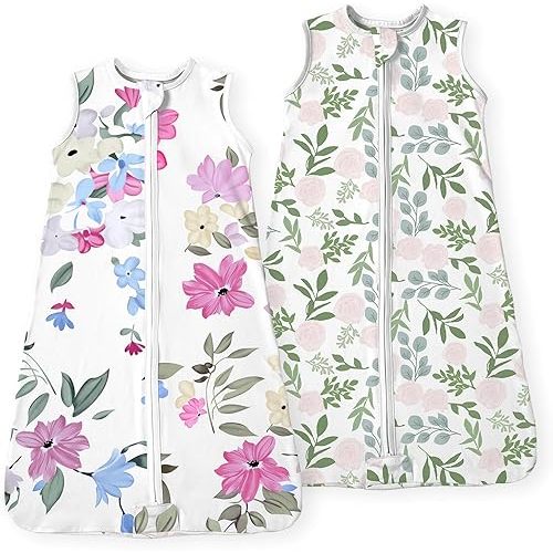 Baby Sleep Sack 6-12-15 Months Light Wearable Blanket for Babies with 2-Way Zippers, 0.5 TOG Premium Soft Breathable Sleeping Bag for Baby Boys Girls 2-Pack