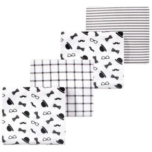 Luvable Friends Little Treasure Flannel Receiving Blankets 4pk, Dapper Lad
