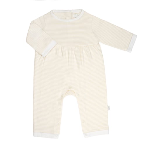 Interlock Romper - Oatmeal Stripe