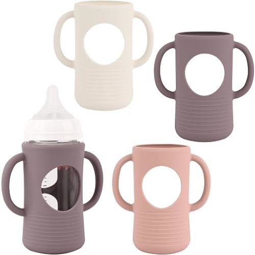 3 Pack Silicone Sleeves Compatible with Pigeon Glass Bottle Wide Neck 8.1oz