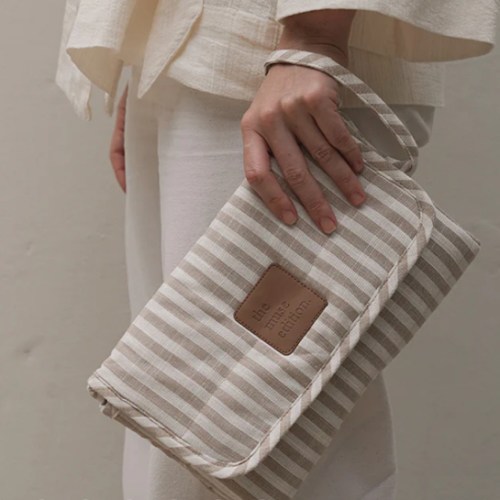Natural Stripe Linen Change Mat