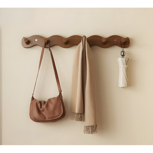 Ivy Bronx Wall Mounted Coat Rack With Hooks, Space Saving Wall Hanging Organizer For Hats, Coats, Towels And Bags, Durable Bathroom And Entryway Storage Solution6 Hooks | Wayfair