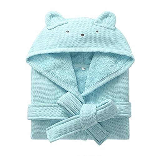 QYFHJGFR Boys Girls Terry Bathrobe, 100% Cotton Towel Robe ，Hooded Toddler Soft Fuzzy Robe for Kids 2-9Years