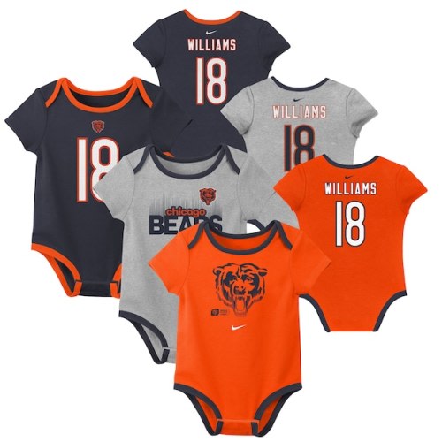 Caleb Williams Chicago Bears Nike Newborn & Infant Name & Number 3-Pack Bodysuit Set