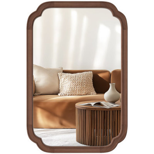 Ophelia & Co. Ali Wood Accent Wall Mirror for Bathroom, Farmhouse Mirror Decorative Mirror | Wayfair