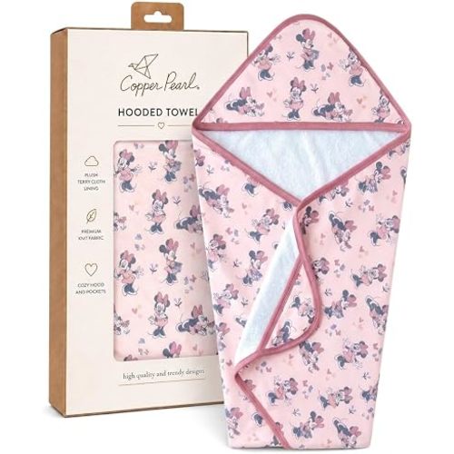 Copper Pearl Premium Knit Hooded Bath Towel Minnie Mouse