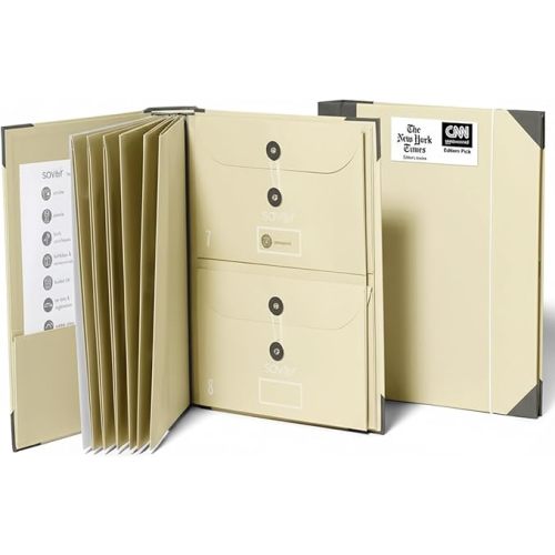 The Folio® Important Document Organizer by Savor | Binder with Guided Labels, Acid-Free File Folder Organizer with 10 Pockets, Document Holder for Home Records, Legal and Medical Papers (Slate)