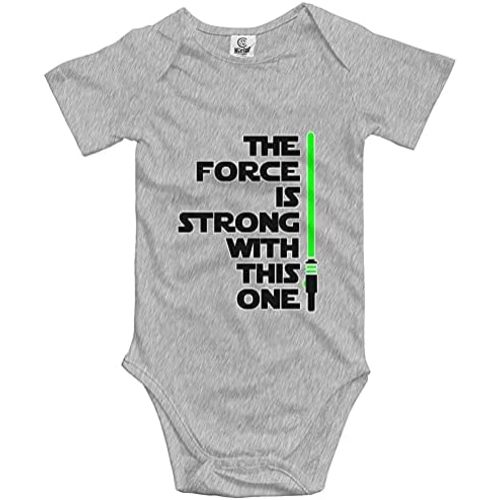 Force is Strong with This One Baby Bodysuit Short Sleeved Infant Tiny Rompers