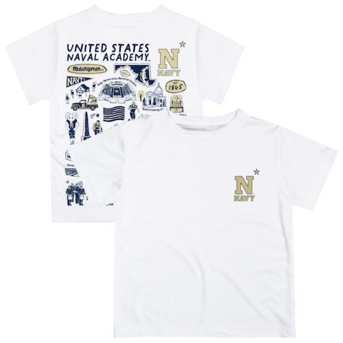 Infant Vive La Fete White Navy Midshipmen Impressions Artwork T-Shirt