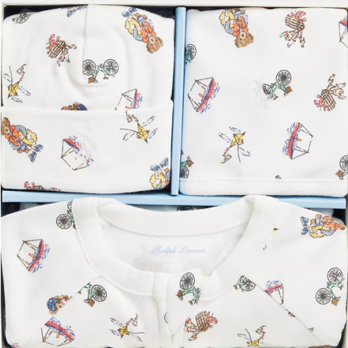 Polo Bear Cotton 3-Piece Gift Set