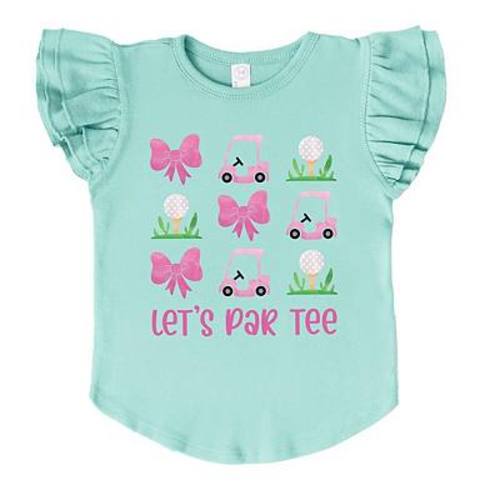 The Juniper Shop Let's Par Tee Coquette Flutter Sleeve Tee