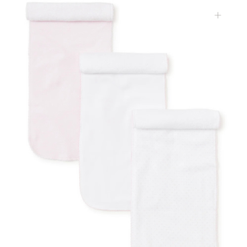 Pink Dot 3 Pack Burp Set w/ Tulle Bag