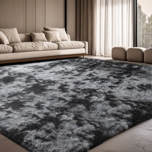 CozyDesg 8ft x 10ft Area Rugs, Soft Fluffy Area Rugs Floor Mat Floor Rugs for Living Room Bedroom Modern Decor Carpet, Dark Gray