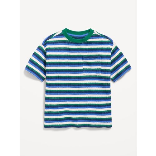 Oversized Short-Sleeve Waffle-Knit T-Shirt for Toddler Boys