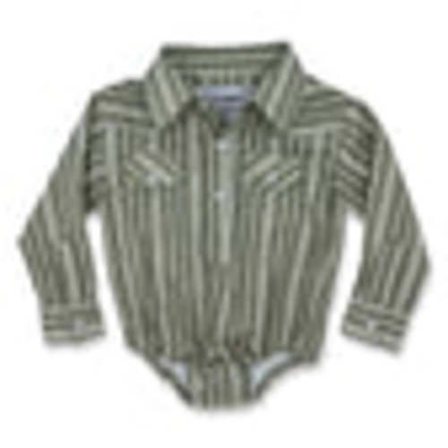 Vintage Green Stripe Long Sleeve Pearl Snap Onesie – Cowkid Clothing Company