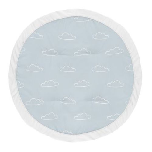 Sweet Jojo Designs Boy Baby Tummy Time Playmat Airplane Blue and White