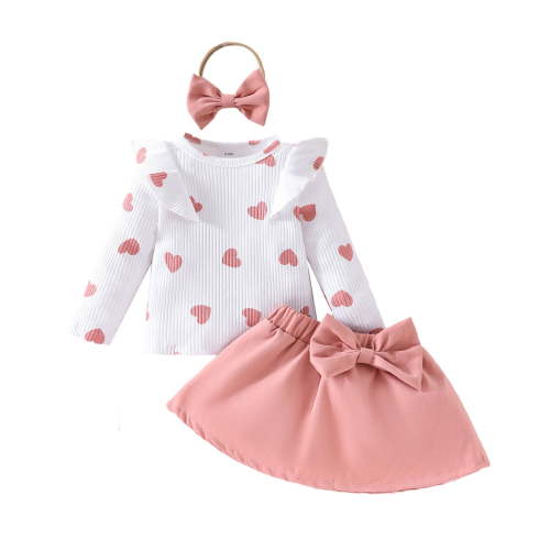MEZZALL Newborn Girls Long Sleeve Prints Princess Dress Dance Party Dresses Fall Winter Clothes Breathable Sundress, Pink, 3-6 Months