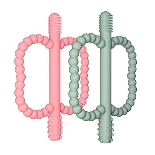 2 Pack Baby Silicone Teething Toys, Teething Sticks for Babies,Silicone teether Tubes for Baby Girl,BPA Free, Soothe Gums for 0-6 3-12 18-36 Months, Newborn Infants Toddler Sensory Chew Toys