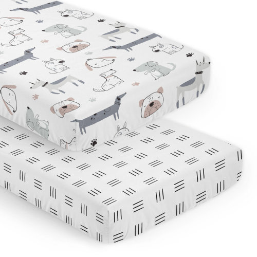 Sweet Jojo Designs Cartoon Puppy 2 Pack Fitted Crib Sheet by Sweet Jojo Designs | Wayfair