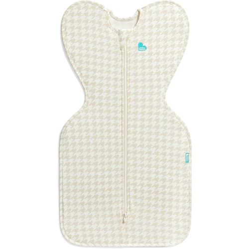 Love to Dream Swaddle UP, Sleep Sack 0-3 Months, Self-Soothing, Improves Sleep, Snug Fit Helps Calm Startle Reflex, Baby Essentials Must Haves Newborn, 1.0 TOG, 8-13 lbs, Tan Houndstooth