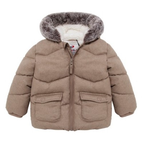 Rokka&Rolla Infant Boys' Puffer Coat Baby Hooded Winter Jacket-Warm Beige, size 6-9 Months