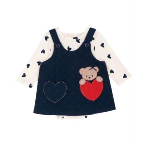 Baby Girls 2-Piece Heart Pocket Jumper Bodysuit Set