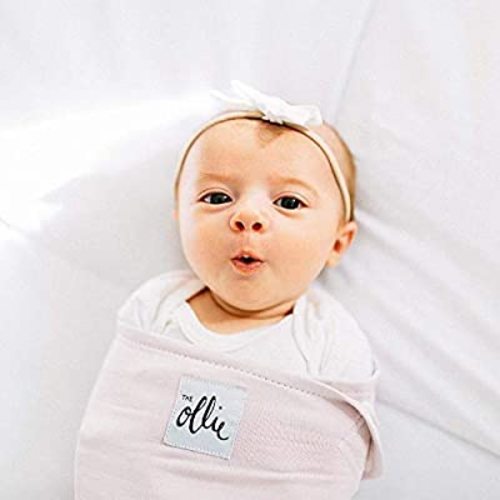The Ollie Swaddle (Lavender) - Helps to Reduce The Moro (Startle) Reflex - Made from a Custom Designed Moisture-Wicking Material-No overheating-Size Adjustable for All Months of Babies