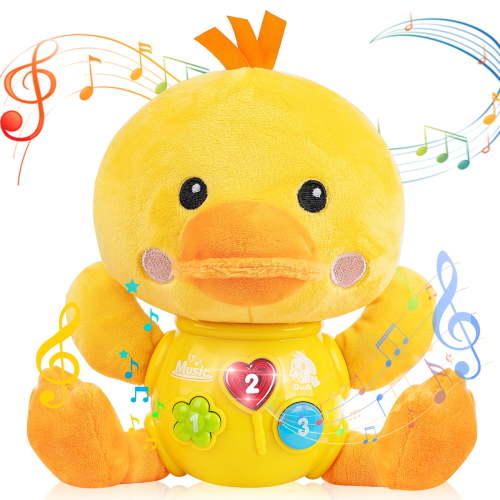 Vanmor Plush Yellow Duck Musical Baby Toys 6 to 12 Months Cute Stuffed Animal Light Up Baby Toys 0 3 6 9 12 Months, Newborn Baby Musical Toys Gifts for Infant Babies Boys Girls Toddlers 0 to 36 Months