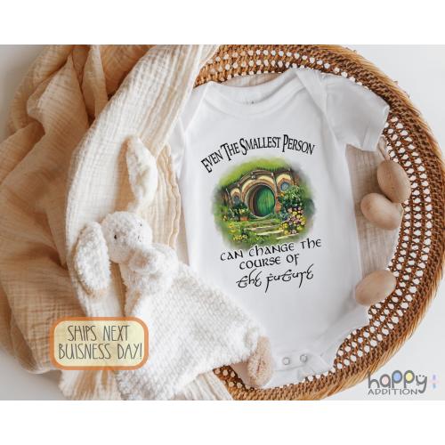 Even the Smallest Person Can Change the Course of the Future Baby Onesie®, Book Quote, Baby Bodysuit, Storybook Inspired Baby Gift