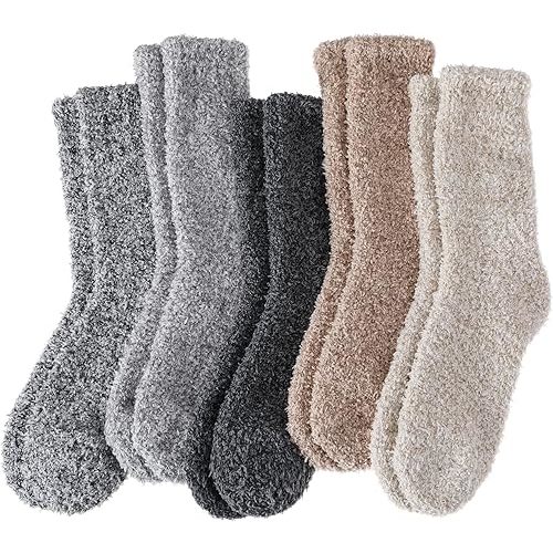 EBMORE Womens Fuzzy Socks Slipper Fluffy Cozy Comfy Cabin Plush Warm Winter Sleep Home Soft Socks