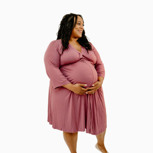 Lila Labor & Postpartum Gown - Dusty Rose