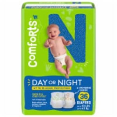 Comforts™ Day or Night Baby Diapers Newborn (<10 lbs), 36 count