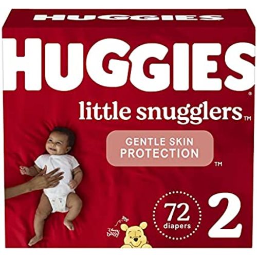 Baby Diapers Size 2 (12-18 lbs), 72ct, Huggies Little Snugglers