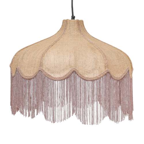 Buchanan Jute Fringed Scalloped Pendant Light