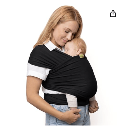 Boba Baby Wrap Carrier – Original Baby Sling Carrier for Newborns (7–35 lbs), Soft, Secure, Hands-Free & Ergonomic, Ideal for Comfortable Bonding, New Parents (Black)