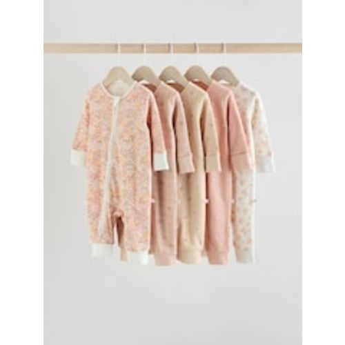 Buy Neutral 5 Pack Two Way Zip Baby Sleepsuits (0mths-3yrs) from Next USA