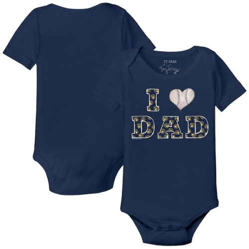 Infant Milwaukee Brewers Tiny Turnip Navy I Love Dad Bodysuit