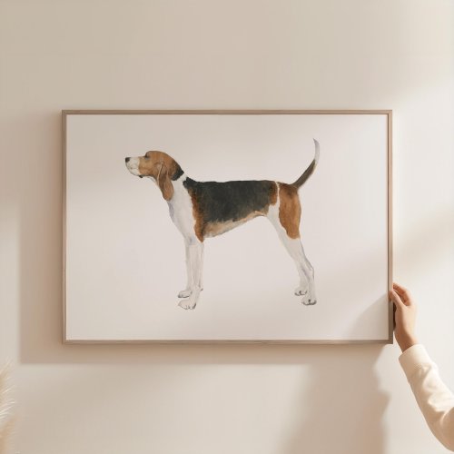 Treeing Walker Coonhound Watercolor Art Print, Hunting Dog Nursery Decor