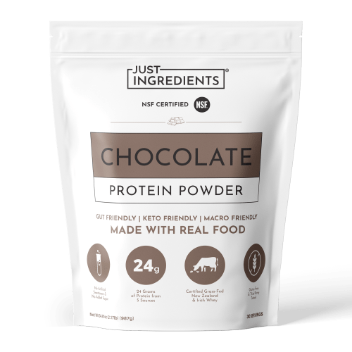 Chocolate Protein Powder - Grass-Fed Whey & 5-Source Blend | Just Ingredients