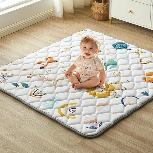 Baby Play Mat 47"x47", Non-Slip Baby Mat for Floor, Soft Thicker Playpen Mat, Portable Playmat, Crawling Mat for Babies, Toddlers & Infants to Play and Learn（Animal）