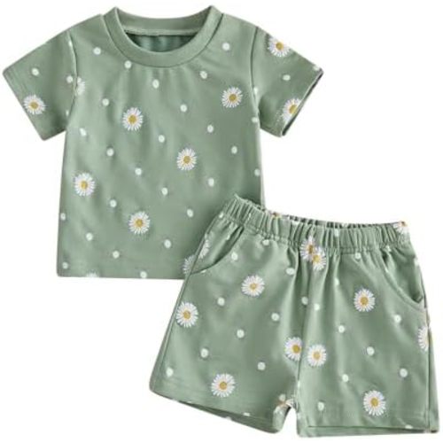 Toddler Baby Girl Summer Clothes Outfit Funny Letter T Shirt Top Short Set Infant Girl Clothes 6 12 18 months 2T 3T