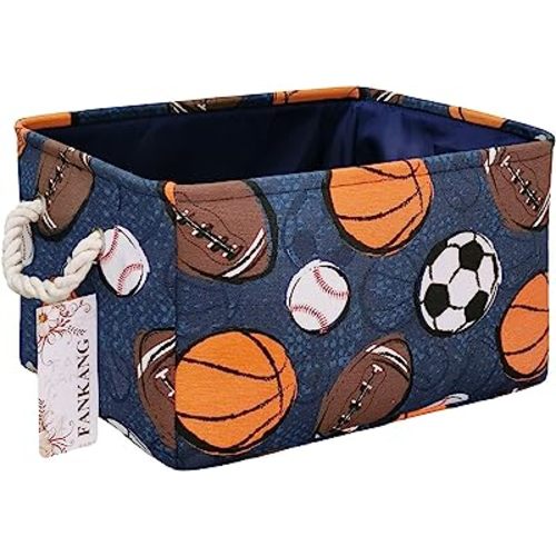 FANKANG Rectangular Laundry Basket Nursery Storage Fabric Storage Bin Storage Hamper,Gift Baskets(Navl-ball game)