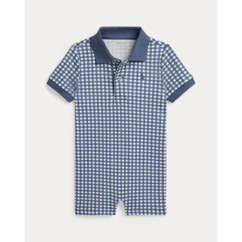 9M Gingham Soft Cotton Polo Shortall