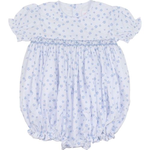 Blue Daisy Print Smocked Bubble