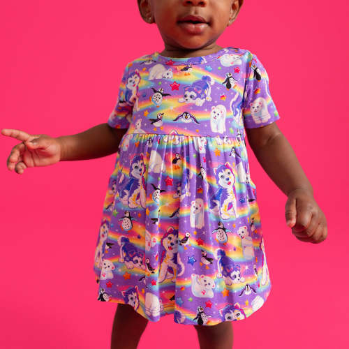 Lisa Frank® Tikanni Criss-Cross Twirl Bodysuit Dress