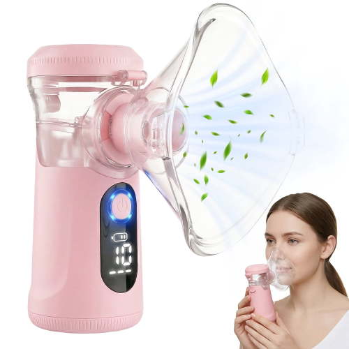 VROVIRE Portable Personal Inhaler, Handheld Mesh Inhaler with Fine Mist, Digital Display, Type-C Rechargeable and Auto Clean for Home & Travel