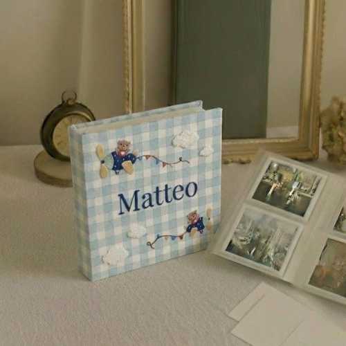 Hand Embroidered Baby Photo Album With Sleeves, Personalized Photo Album, Anniversary Gift, Baby Gift, Unique Photo Album, Baby Photo Album