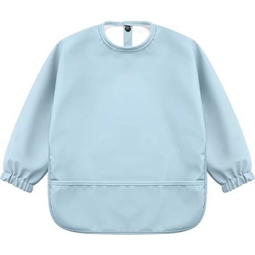 Accmor Long Sleeve Baby Bib, Full Sleeve Bib, Baby Toddler Waterproof Sleeved Bibs Smock, Machine Washable